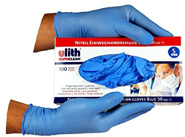 Nitril Marken Einweghandschuhe T50 -Premium- ungepudert in blau oder weiß wählbare Größe: S - M - L - XL 100 Stück / Pack (S, blau)