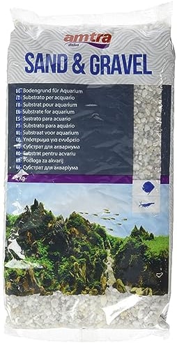 Amtra Gravel NOA - Natürlicher Aquarienkies, Dekoboden, weiße grobe Körnung 2-5 mm, Größe 2KG