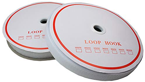 Klettband zum Aufnähen 25 Meter, 30mm Breit (Weiß, 25 meter Flausch & 25 meter Haken)