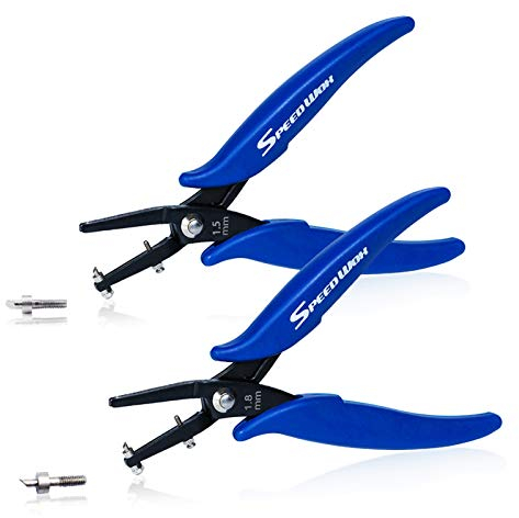 SPEEDWOX Pinza perforatrice in metallo per pinze gioielli da 1,5 mm e 1,8 mm di diametro, foro rotondo per lamiera 0,5 mm di spessore 6, pinza di precisione fine per la creazione di gioielli