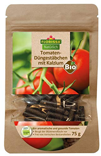 Florissa Natürlich 58998 Bâtonnets d'engrais bio avec calcium pour tomates savoureuses et une croissance puissante - Avec label de qualité dans le jardin (sachet de 75 g) - Marron