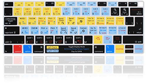 MMDW English Silicone Serato Scratch Live Shortcuts Hotkey Keyboard Cover Skin for MacBook Air 13 with Retina Display and Touch ID 2020 2019 2018 Model A1932 Keyboard Protector Skin(US and EU)