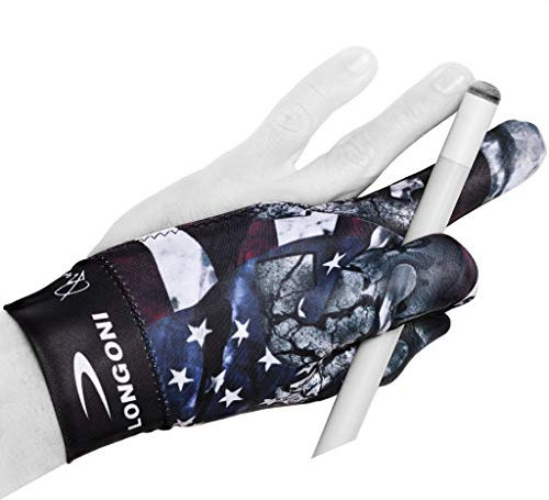 Longoni Billard-Queue-Handschuh Fancy Flag 4 für linke Hand