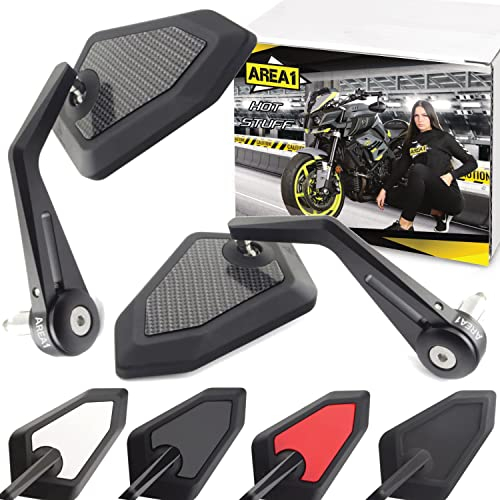 Area1 Motorrad Spiegel Lenkerendenspiegel CNC kompatibel mit 1290 Super Duke R, GT, 390 Duke, 790 Duke 640 (V58 Carbon)