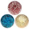 Kepfire Round Glass Solid Sphere 3Pcs/8cm Mosaic Crackl Balls Vases Wedding Christmas Party Decorative (Red, Gold, Blue)