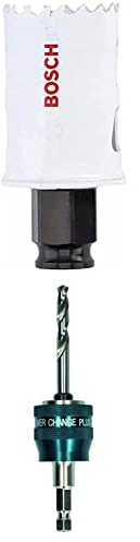 Bosch Professional Sierra de Corona Progressor for Wood and Metal (para Madera y Metal, Ø 35 mm) + 1x Power Change Plus Adaptador (Conexión hexagonal de 3/8, Broca HSS-G Ø 7.15 x 85 mm)