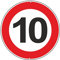 Vitesse maximale 10 Km Horaires signalisation routière panneau en aluminium métal rond épais 3 mm pour extérieur Ø 30 (vitesse maximale 10 Km Heures)