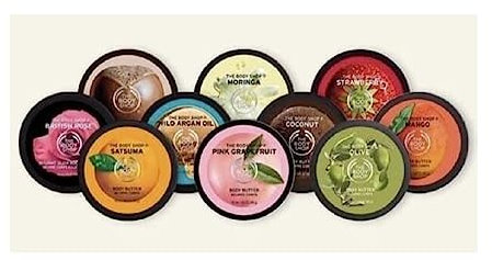 The Body Shop random selection body butter travel shea british rose almond honey 50ml x 2