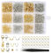 Kettenverschluss Silber Gold, 782 Stück Armband Verschluss Quetschperlen Set 12mm Karabiner Verschluss, 5mm Biegeringe Crimpenden und Schmuck Verschlüsse für DIY Armband Schmuckherstellung 1 Pinzette