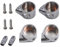 VHEUHZ WC-Sitz Scharnier Set Chrom Toilettensitz mit sanftem Deckel Endkappe Befestigungen und Dämpfern kompatibel mit GIRALDA HALL SENSO AI0001100R
