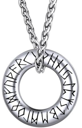 FaithHeart Rune Kette für Herren, Wikinger Rune Anhänger mit Weizenkette, Wikinger Amulett für Geburtstag Weihnachten