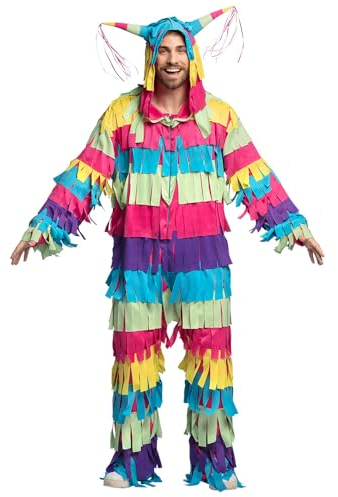 Boland - Kostüm Farbige Pinata für Erwachsene, Verkleidung für Karneval, Mottoparty und JGA, Faschingskostüme Männer