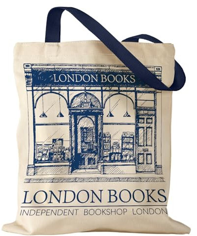 Miss Adola Tragetasche für Damen und Mädchen, ästhetische Canvas-Tragetasche, inspiriertes Geschenk, wiederverwendbar, lässige Tasche für Arbeit, Einkaufen, Reisen, London Book, 35x40 CM