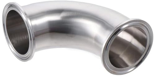 Fudeshe 2 304 Elbow,Elbow 90 Degree 2 Tube OD Stainless Steel,Internal and External Mirror Polished End 90 ° Elbow Mirror Clamp Type Pipe Fittings