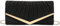 Kiss me Women Clutch Purse Evening Bag Wedding Prom Velvet Handbag, Ladies Elegant Shoulder Bag With Detachable Chain (Black)