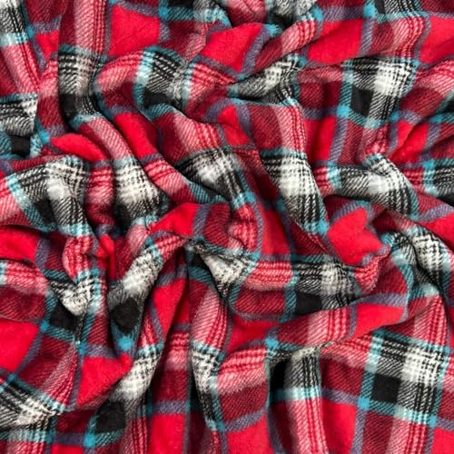 Textrend Polar Fleece Meterware - Kindervlies - Weiches Plüschvlies - Warmes Vliesmaterial - Textilien 1x1.6m (Rote Kontrolle)