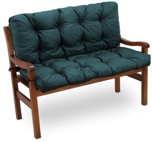 Amazinggirl Bankauflage Sitzkissen Outdoor Hollywoodschaukel Kissen 100 x 100 cm - Sitzpolster Bank Polster für Sitzbank Gartenbank und Paletten Bankkissen Indoor und Outdoorkissen Grün