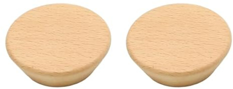 HDJNal Schubladenknäufe, rund, unlackiert, 60 mm, Holzknäufe mit Schrauben, natürliche Holz-Türknäufe, Beschläge, Möbel, Schrank, Schublade, große Größe, 2 Stück