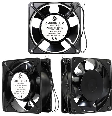 CHEFINLUX Ventilador Axial de Refrigeración 120x120x38mm | PC y Ordenador | Disipa el Calor