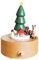 Amagogo Weihnachts-Spieldosen aus Holz, zum Aufziehen, Spieldose, Sammlerstück, Basteln mit drehbaren Puppen, Kunst, rotierende Spieldose für die Familie, REH