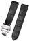 HSPTR Echter Leder Uhrengurt für Cartier Santos Santos 100 Männer und Frauen Leder Uhrband 20mm 23mm(Black-silver,23mm)