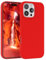 EAZY CASE custodia per cellulare in silicone premium compatibile con iPhone 16 Pro Max con protezione della fotocamera e rivestimento interno custodia protettiva bumper in Rosso