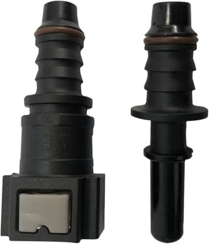 Alrens 2 Pièces Raccords Rapides Essence 7.89 ID6 7.89-ID6 Raccord Droit + 7.89-ID6 Raccord Mâle Connecteurs Durite Carburant Noir Adaptés Voiture Moto Quad Scooter, Raccord Essence Rapide Anti-Fuite