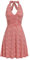 IBAKOM Robes d'été pour Les Femmes: Sexy Fleur Soleil Jupe Col V Volants A - Ligne Robe à Dos Découvert-Cocktails Décontractés Beach Party Blush S