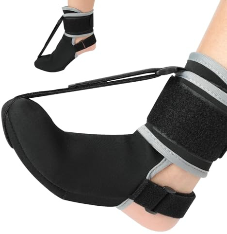 AOOSA Plantar Fasciitis Splints, Adjustable Plantar Fasciitis Relief Brace | Soft Night Splint Sock for Men & Women, Suitable for Foot Drop & Heel Spur Pain Relief, Night Use (M)