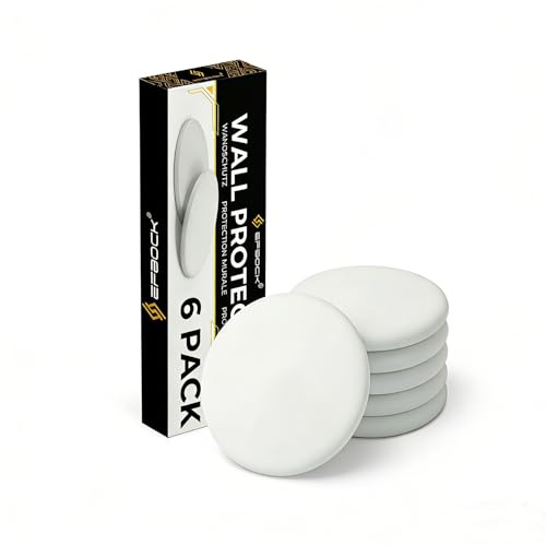 Efbock Door Stopper Wall Stop Protector, 8cm White Silicone Cabinet Bumpers for Door Knobs and Handles, Self Adhesive Rubber Stoppers with Noise Reduction, No Drill Installation, 6 Pack