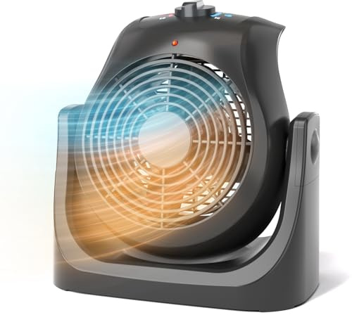 2 in 1 Heater and Fan Combo, Portable Heating and Cooling Fan, Personal Air Calculator Fan with 45° Adjustable, 2 Wind Speeds & Overheat Protection, 1500 & 750W Space Heater for Indoor Use Home Office