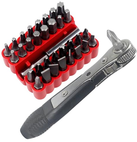 33 in 1 Right Angle Screwdriver, Mini Reversible Ratcheting Ratchet Wrench | Multi Pocket Tools, Gifts Men Him Husband Dad