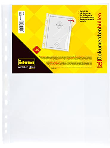 Idena 376037 - Dokumentenhülle DIN A4, 10 Stück, genarbt