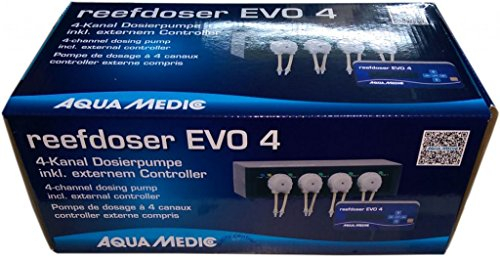 Aqua Medic Reefdoser EVO 4, 4-Fach Dosierpumpe mit Controller, Calcium und Hydrogencarbonat-Zugabe, Automatische Fütterung mit lebendem Plankton, 1.55 kg