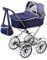 Bayer Design 12151AA Puppenwagen Classic Deluxe, Tasche, blau, klassisch, Vintage Kinderpuppenwagen