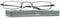 Schmale Metall Mini Lesebrille, Edelstahl Rahmen (Graphit), mit Gratis Slim-Fit Alu Etui, Lesehilfe Flach Damen und Herren +1.5 Dioptrien