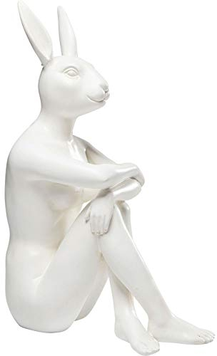 Kare Design Deko Figur Rabbit Gillie, Weiß, Accessoire, Hasenmotiv,Deko für Regale, Deko Objekt, Hase, 39x26x15 cm (H/B/T)