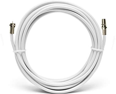 RosenetSys Virgin/Sky Extension Cable - suitable for Virgin Media (all equipment including 360, V6, Hub 3 4 and 5) and Sky & Freesat boxes Coaxial (10m White)