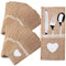 40pcs Porte-Couvert en Toile Jute et Dentelle Sac à Couteaux Table Pochette Poche à Couverts Accessoire de Vaisselle Fournitures Décoration de Table Vintage pour Soirée Repas Fête Mariage 11*21cm