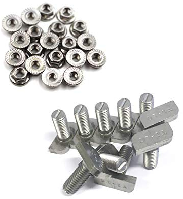 10x Hammerkopfschrauben + Sperrzahnmuttern M8 x 20 Edelstahl A2 Photovoltaik