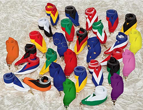 Henecka 10-er Pack breite Halsbänder inklusive Karabiner in Ihren Vereinsfarben oder mit Motiv: Automobil, Fußball, Smiley, Europa oder in Gold, Silber oder Bronze (grün-weiß)