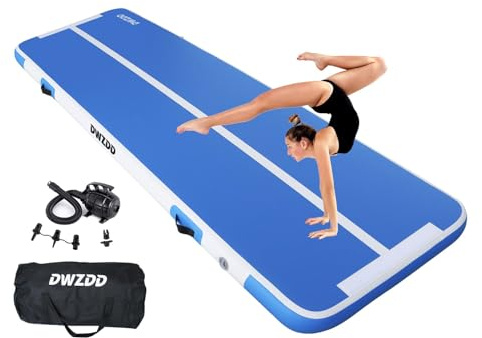 Dwzdd Gymnastik Air matte Track, 3 m/4 m/5 m/6 m Gymnastikmatte für Kinder, Turnmatte Aufblasbare Tumble Strecke für Zuhause/Fitnessstudio/Training/Cheerleading/Wasse