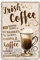 helges-shop Irish Coffee Blechschild - Retro Deko Kaffee Espresso Schild - Metallschild zur Dekoration von Küche Kaffeeladen American Cafe Diner Bistro - Anleitung Rezept Zubereitung - 20x30cm