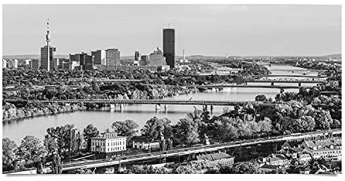 Wandbild Skyline Wien schwarz/weiß - 120cm x 60cm Poster matt