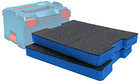 Shadow Foam L-Boxx Einsätze [Doppelpack] für Bosch L-Boxx 102-374 Schaumstoff für Sortimo L-Boxx Modular Werkzeugkoffer (50mm, Blau)