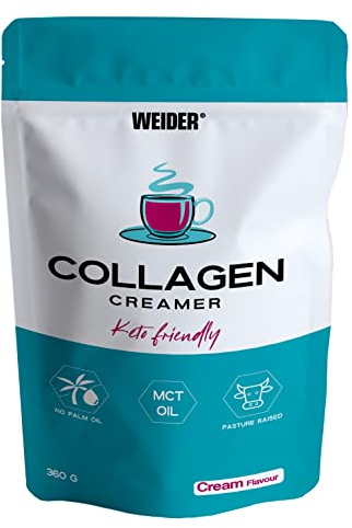 Weider Collagen Creamer (360g) Hydrolysiertes Kollagen und MCT (aus Kokosnussöl), Bulletproof coffee creamer Pulver, Gewichtskontrolle, Gelenkpflege, Haare, Haut, für Frühstück Kaffee oder Shake, Keto