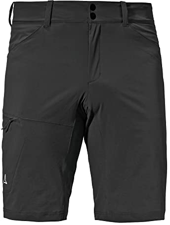 Schöffel Herren Shorts Danube M, wasserabweisende Radlerhose, schnell trocknende Fahrradhose mit Bundverstellung, black, 50