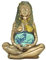 Mutter Erde Gaia Statue Göttin Figur Harz Wicca Altar Tischdekoration für Hexe Spirituelle Raumbedarf Sammlungen, Bronze Blau lackiert