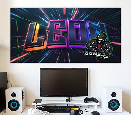 timalo Cooles Poster Gamer mit Namen Gaming Bild für Teenager Jungs und Mädchen Zimmer Graffiti Wandbild personalisiert poster1-Motiv8-B42xH30cm