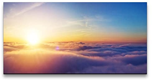 Paul Sinus Leinwandbild 120x60cm Über den Wolken Himmel Sonnenuntergang Freiheit Atemberaubend